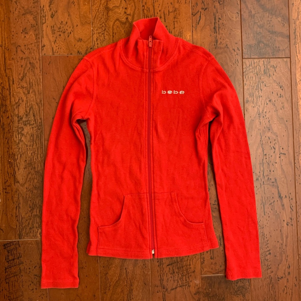 Bebe // Cotton red zip-up. Small, Used condition